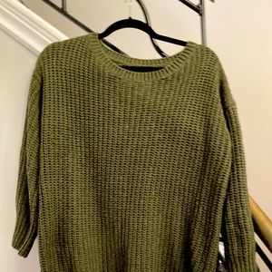 Green knit sweater